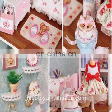 DIY Girl Toy House Cute Doll House With Light And Simulation Furniture With Doll in China Manufacture Factory Cheap Prcie