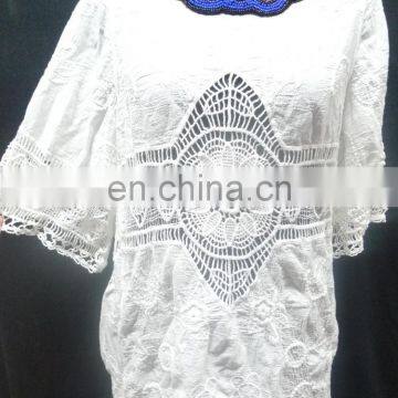 latest short sleeve crochet lace top for all over the year