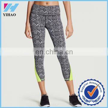 Yihao 2015 Latest fashion prints with high quality unique designs yoga capri sublimated capri wholesale leggings