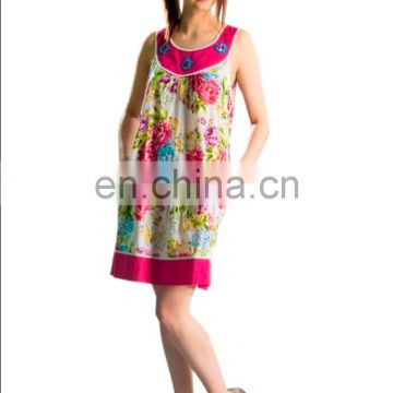 India wholesale cotton tunic 100% cotton women tunic patry wear dress beach wera dress 2016 USA