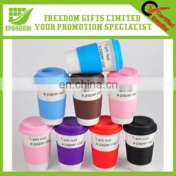 Hot Sale Wholesale Ceramic Coffee Mug With Silicone Lid Cutsom Logo Printed