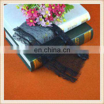 Latest decorative black double nylon flower lace trim embroidery border lace trim