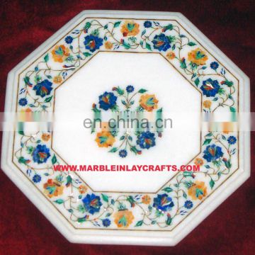 White Marble Inlay Table Tops