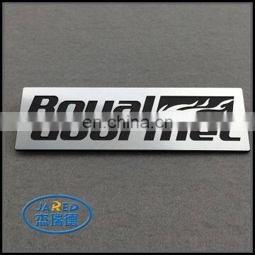 Engraved logo aluminum metal label with 3M adhesive