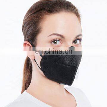 Eco Friendly Vertical Folding Valved Custom Mouth Mask Black
