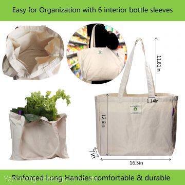 9Pack Organic Cotton Produce Bags Muslin Bags Tote Bag for Shopping Grocery Vegetable Storage With Drawstring Tare Weight on Tags photo-2