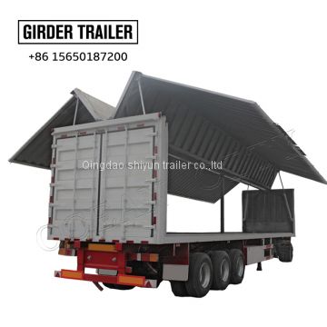 2/3 axles cargo box side wing open van semi trailer for sale