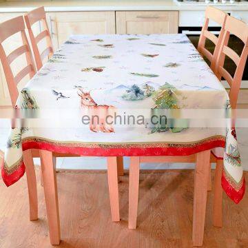 Christmas design digital print waterproof table cloth rectangle