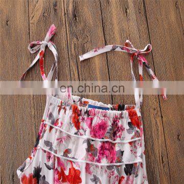 Girl Full Flower Design Jumpsuit Baby Sleeveless Summer Romper 2Colors 5Size for 2-7T photo-6