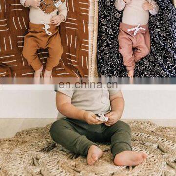 Comfy Organic Cotton Solid Baby Pajamas Pants Toddler Trousers photo-6