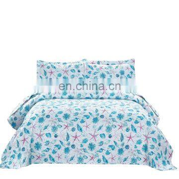 Ultrasonic Quilt Sets Ocean Theme Quilt Blue Snails Wholesale Lightweight Cartoon Starfish Bedspreads