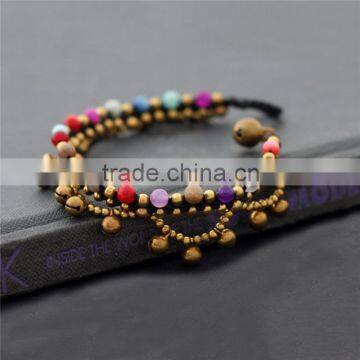 China factory colorful braided bead bracelet XE09-0222