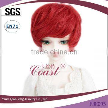 beauty short red curly bob bjd doll wigs