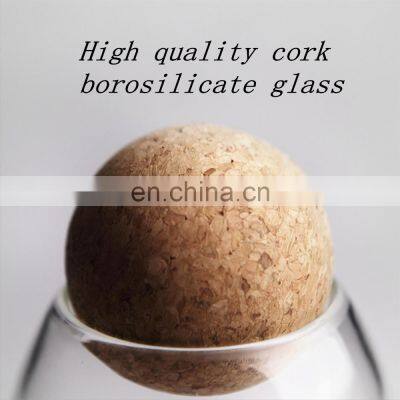 Creative Glass Storage Bottle Cork Lid Spices Sugar Coffee Container photo-5