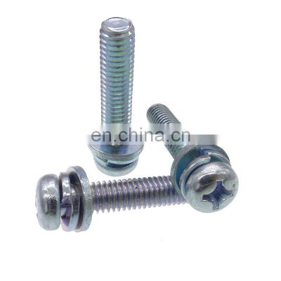 hexagonal head brass plated sem screws for computer case