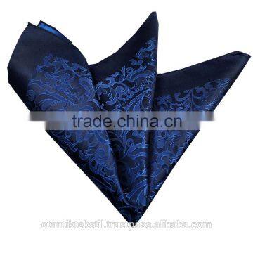 Blue Pairsley Custom Pocket Square, Manufactoring Hankercheif,