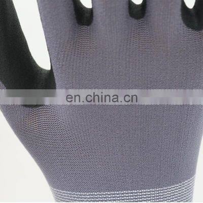 EN388 15Gauge Nylon Spandex Knitting Shell Micro Foam Nitrile Dipping Gloves Oil Block Mechanic Labor Working Gloves photo-3