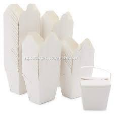 mini chinese take out boxes white paper packaging microwavable storage containers