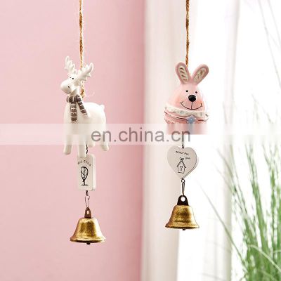 Nordic style cute cartoon ceramic animal creative children's clothing store decorative wind chimes