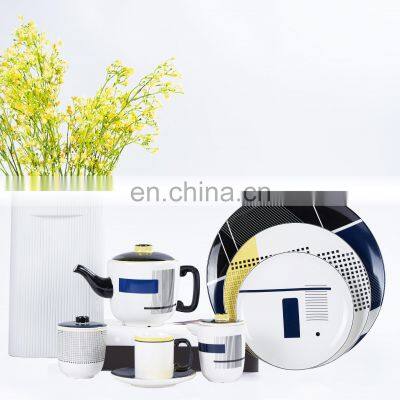 Geometric parsimony 2020 New Design Style Ceramic Coffee Mug Tea Cup Dinner Plate Ceramic Vase Cup For Porcelain Tableware Set