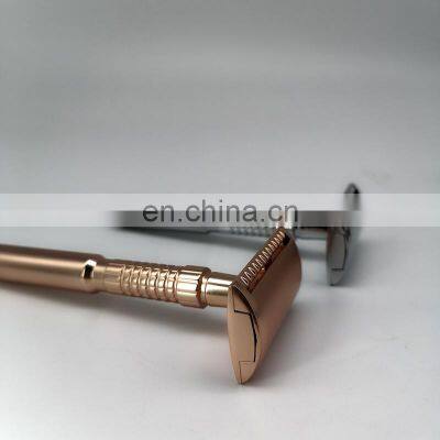 Adjustable Professional Skin Care Reusable Shaving Chrome Safety Razor Safety Razor Set With Razor Brush photo-4