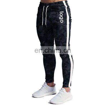 wholesales Plus Size cotton black side stripe  zipper pockets camouflage sweatsuit  joggers