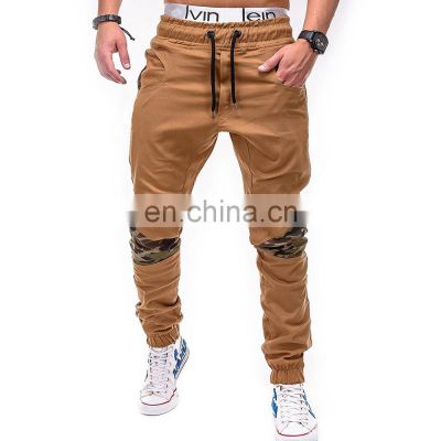 Wholesale custom brand men's fashion camouflage stitching cotton tie casual pants trendy foot pants