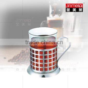 stainless steel and glass cups coffee and tea sets