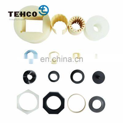 Custom CNC Nylon Bearing Sleeve / Bush Abs Plastic Bushing With Flange
