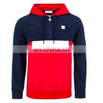 Best quality Wholesale French Custom Crew neck half zip Hoodies