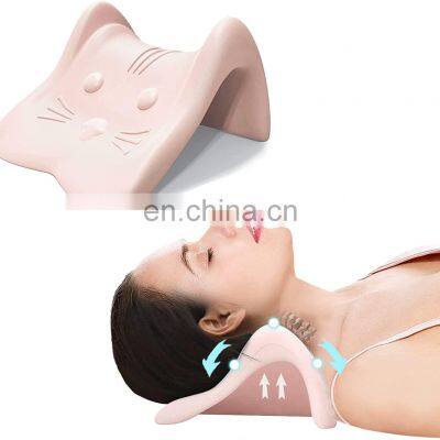 Cat-Shaped Neck Stretcher Traction Device for Neck Pain Relief,Neck and Shoulder Relaxer Chiropractic Pillow