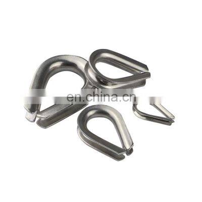 Wholesale Stainless Steel M3 to M7 Silver Cable Wire Rope Clamp Thimbles Rigging Hardware Chicken Heart Ring Fixing Workpiece