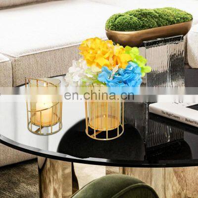 Wholesale Glass Taper Candle Holder Kerzenglas Pot En Verre Pour Bougie Cylinder Amber Candle Jars For Home Decor