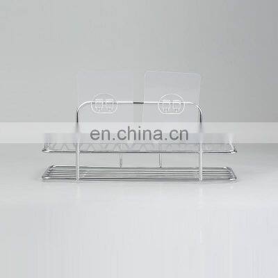 ODM Diamond Series Bathroom Iron Rack Wall Mounted Stickers Wire Basket Shower Caddy Bathroom Shelf photo-3