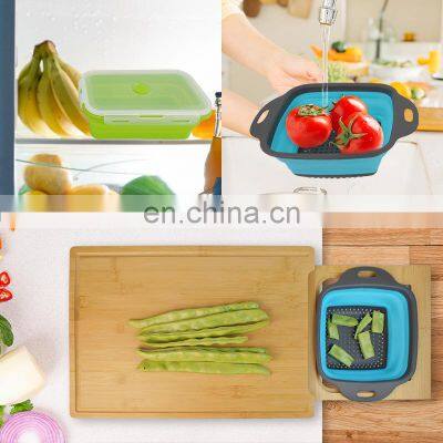 Expandable Bamboo Cutting Board With Containers Over The Sink Cutting Board For Kitchen photo-5
