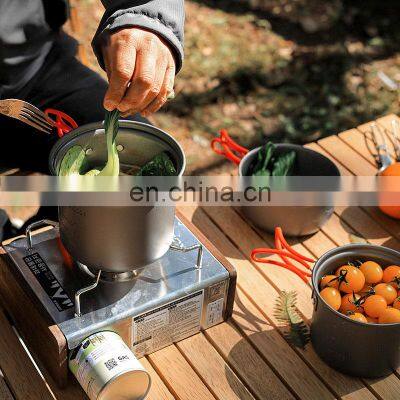 Customized Hot Selling Hiking Personal Picnic Kitchen Portable Aluminum Set Outdoor Cookware