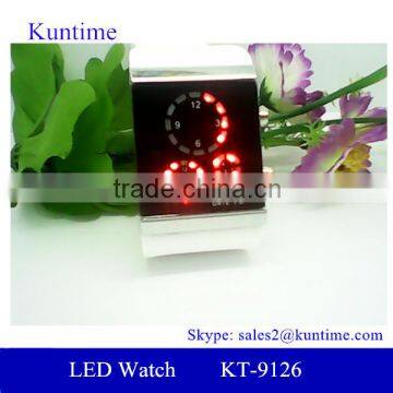 Environmental 12-hour/date faceless led watch clock