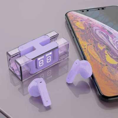 LED Display Bluetooth Earbuds Wholesale Wireless Headphone Handfree Transparent Earphone photo-4