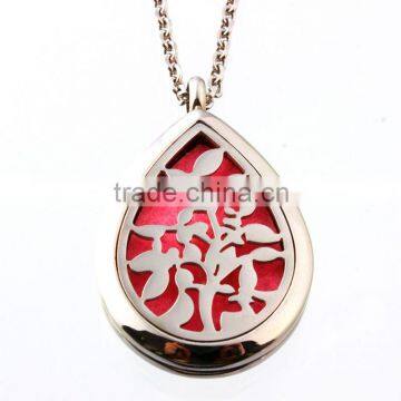 Round Silver Om Mantra 25mm and30mm Aromatherapy Essential Oils Diffuser Locket Necklace 316L Stainless