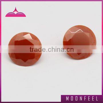 8mm faceted Round shape light coffee round cz gemstone