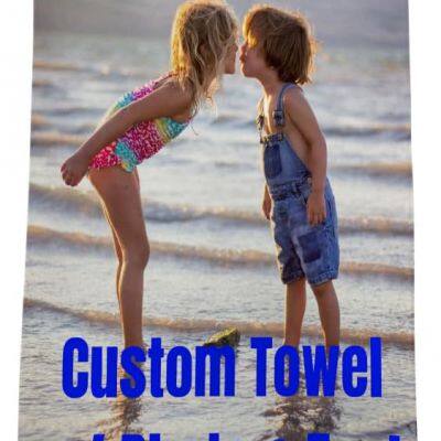 Custom Personalized Beach Towel With Photos and Text, Fully Customizable With Your Pictures and Message