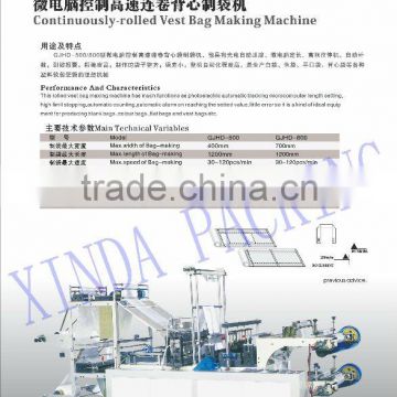 Rolled T shirt / shopping bag making machine,double layer