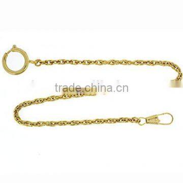 Stainless Steel Gold-Tone Pocket Watch Chain Fob Link Design