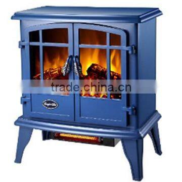 Blue electric fireplace heater