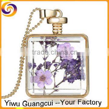 DIY transparency Crystal glass perfume bottle necklace