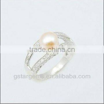 2014 hot sale 925 silver original pearl ring