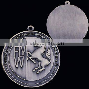 1.78" zinc alloy 3D medal with horse logo