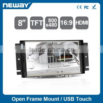 HDMIport, DVI, VGA input 10.1" small size lcd open frame monitor