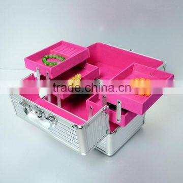 AN29 ANPHY Cosmetic Suitcase Fashion AL Jewelry Storage Box Aluminium Case Flannelette Trays 25*17*17cm 1.1kg