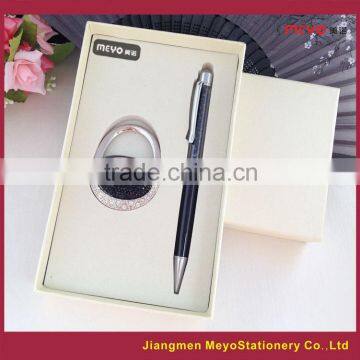 Metal Crystal Touch Ball Pen And Folding Women's Bag Decorative gift,2015 Novelty Gift Sets